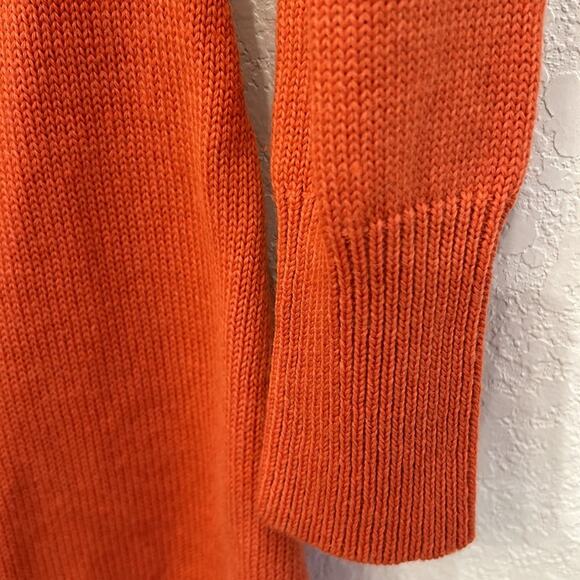 Anthropologie Sparrow Orange Bow Back Wool Cardigan Sweater Size Small - Picture 4 of 9